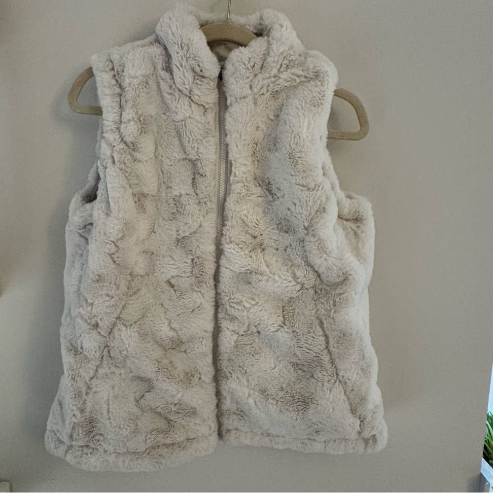 Nicole Miller - Vest Reversible Faux Fur Ivory Size Small Women’s